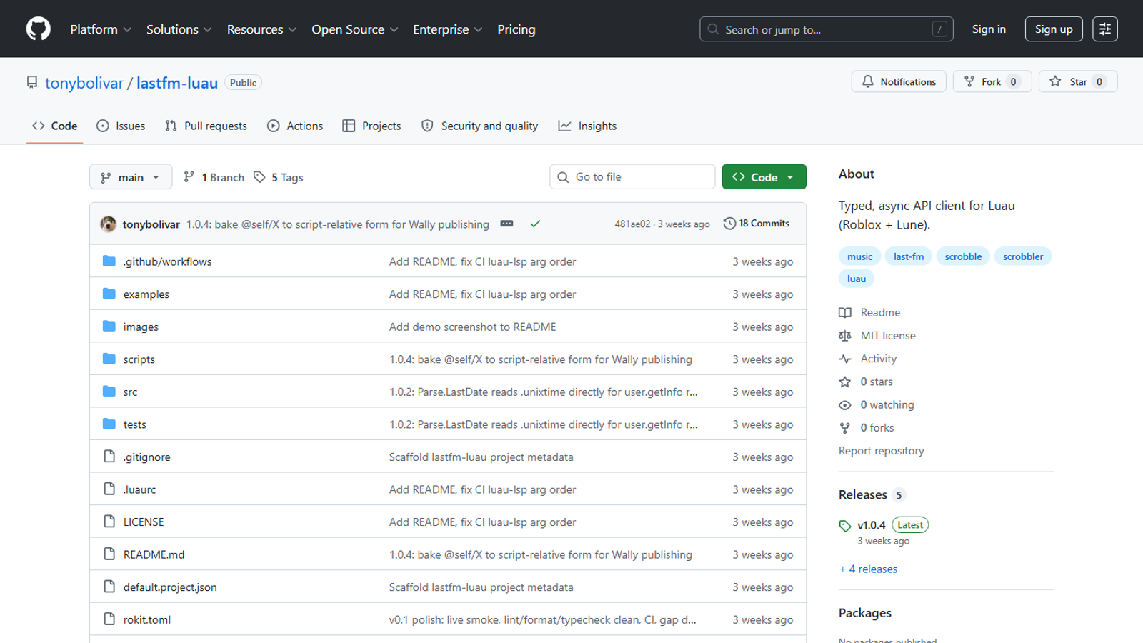 lastfm-luau repository screenshot